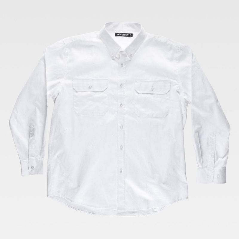 Camisa de manga larga, con dos bolsos de pecho con tapetas.  100% Algodón - KRNN Prove