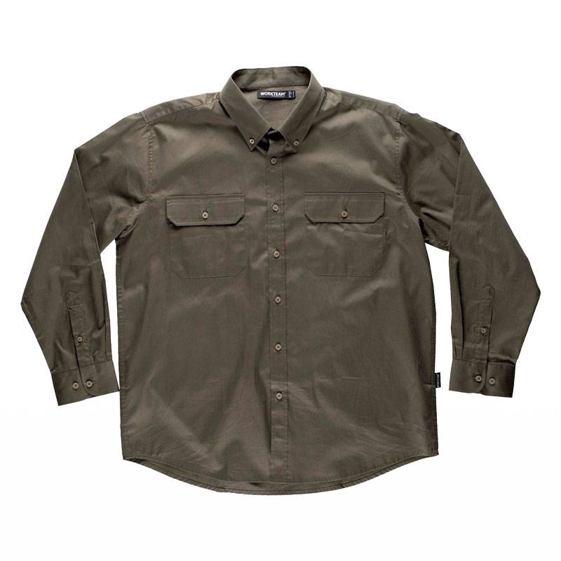 Camisa de manga larga, con dos bolsos de pecho con tapetas.  100% Algodón - KRNN Prove