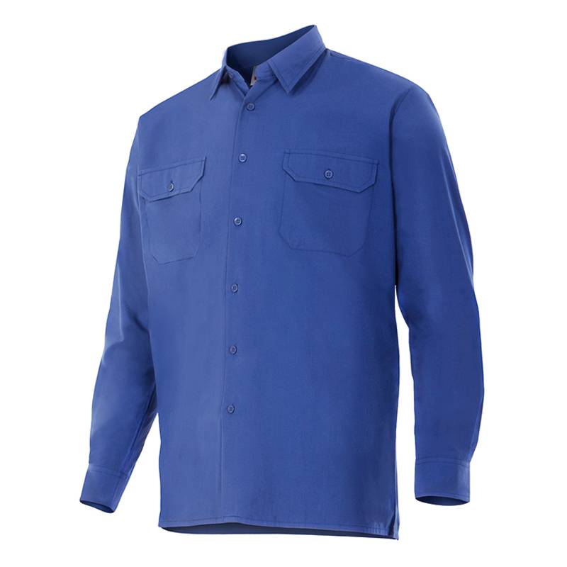 Camisa de manga larga con dos bolsillos, puño con botón