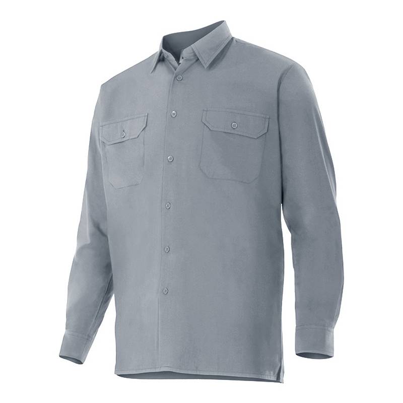 Camisa de manga larga con dos bolsillos, puño con botón