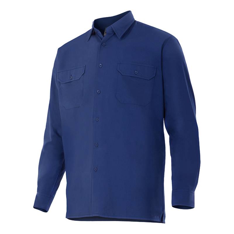 Camisa de manga larga con dos bolsillos, puño con botón
