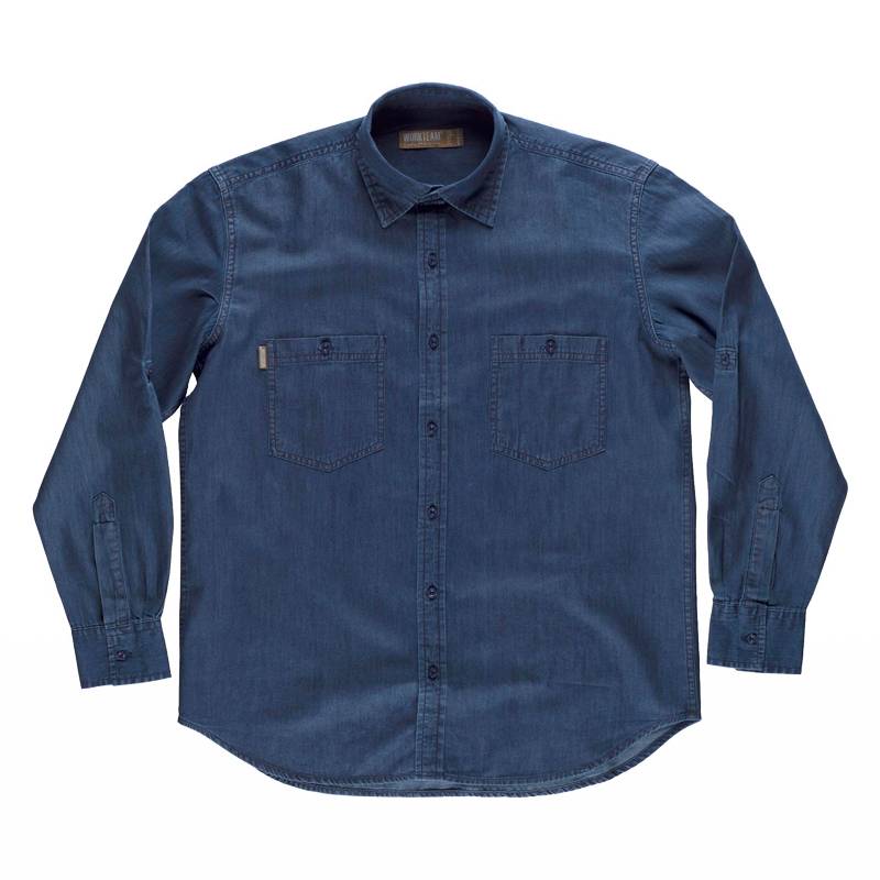 Camisa de trabajo vaquera de hombre manga larga