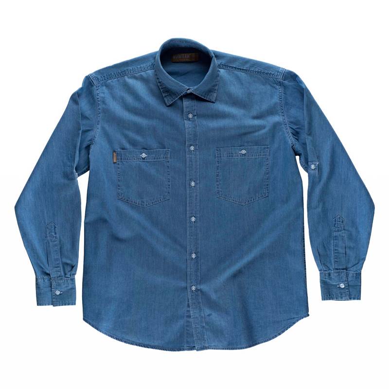 Camisa de trabajo vaquera de hombre manga larga