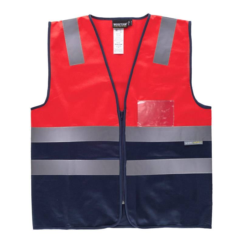 Colete vermelho de alta visibilidade