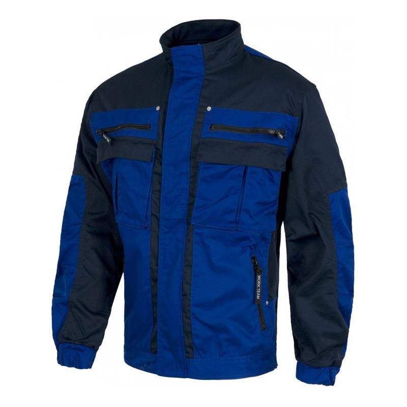 Cazadora con cierre de cremallera de nylon oculta con solapa y velcro. Cuello alto.