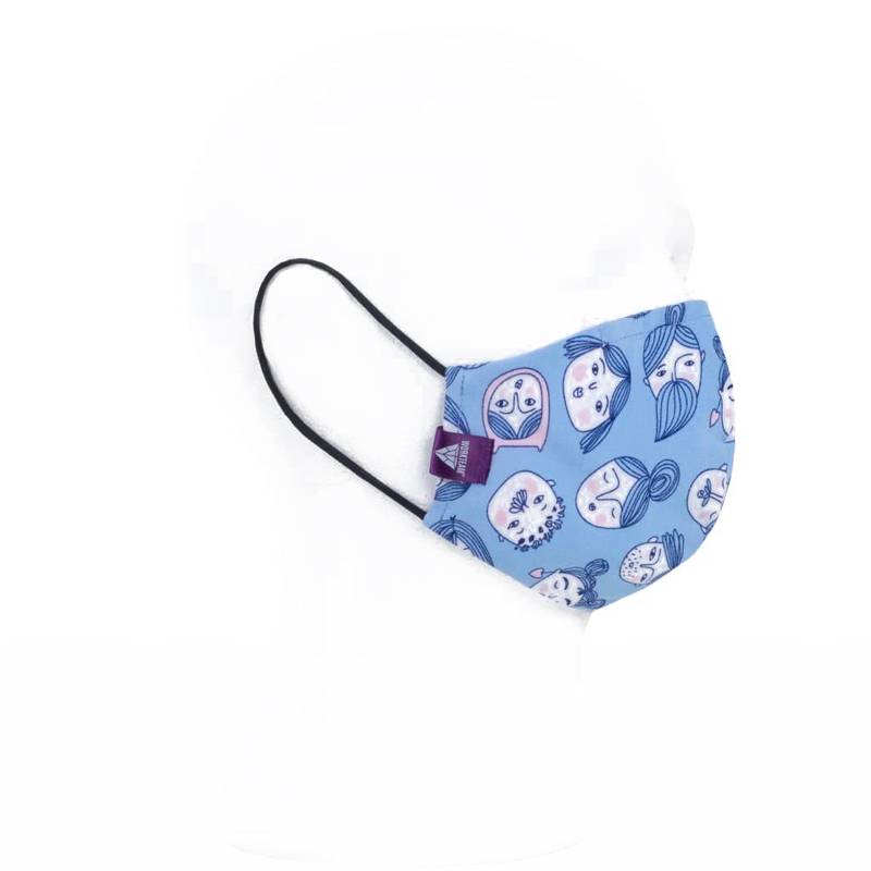 Mascarilla de tela en tejido elástico