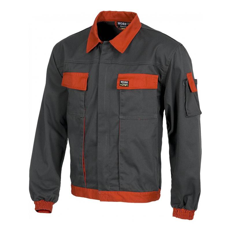 Cazadora bicolor con cremallera oculta y tapetas en bolsillos Línea 2