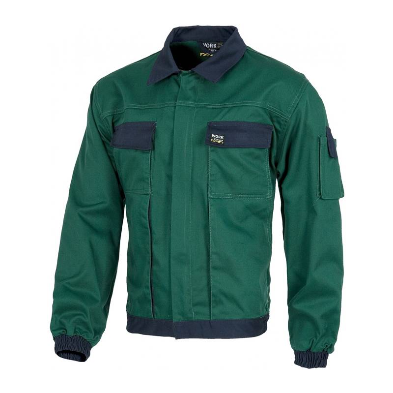 Cazadora bicolor con cremallera oculta y tapetas en bolsillos Línea 2