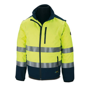 Casaco softshell de alta visibilidade com mangas removíveis - S