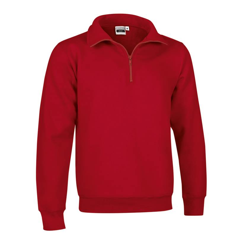 Sudadera con cremallera corta y cuello subido