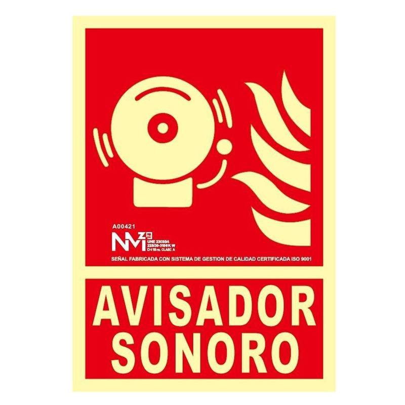 Señal AVISADOR SONORO Fotoluminiscente