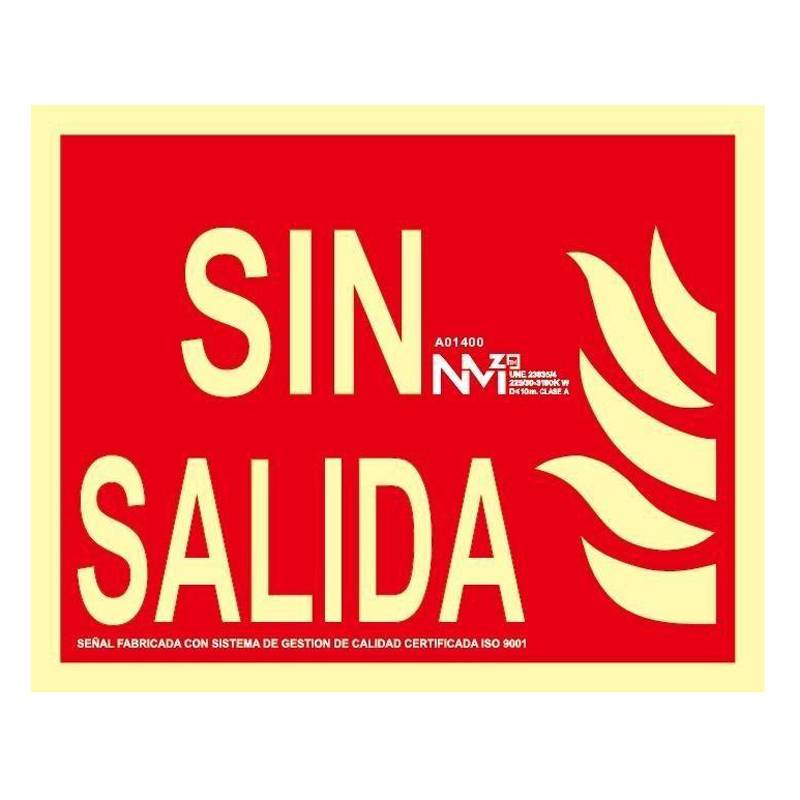 Placa fotoluminescente de PROIBIDA A SAÍDA