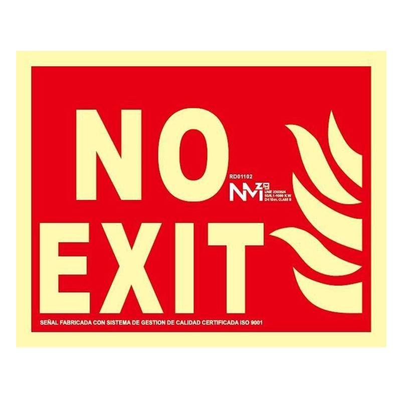 Señal NO EXIT Fotoluminiscente