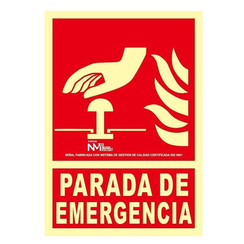 Señal PARADA DE EMERGENCIA fotoluminiscente