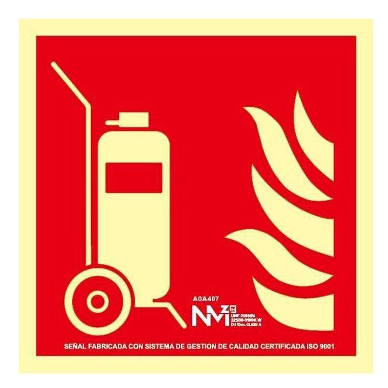 SEÑAL CARRO EXTINTOR FOTOLUMINISCENTE 210X210MM