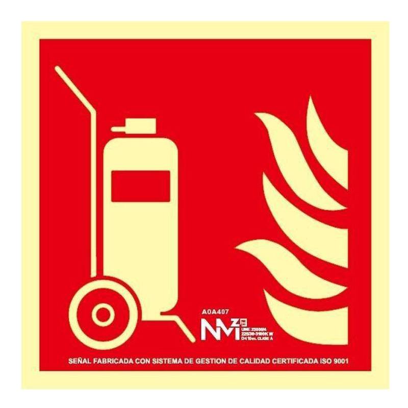 SEÑAL CARRO EXTINTOR FOTOLUMINISCENTE 420X420MM