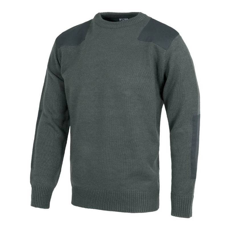 Camisola de gola redonda com reforços