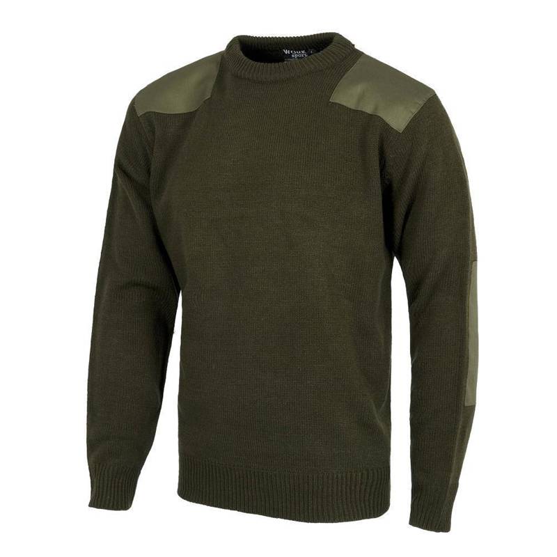 Jersey de cuello redondo con refuerzos