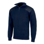 Jersey de cuello redondo con refuerzos en hombros y codos.