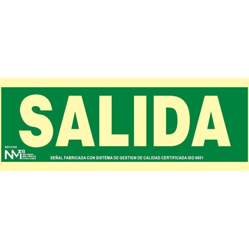 SEÑAL SALIDA FOTOLUMINISCENTE PVC