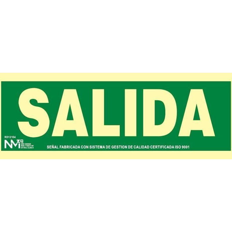 SEÑAL SALIDA FOTOLUMINISCENTE PVC