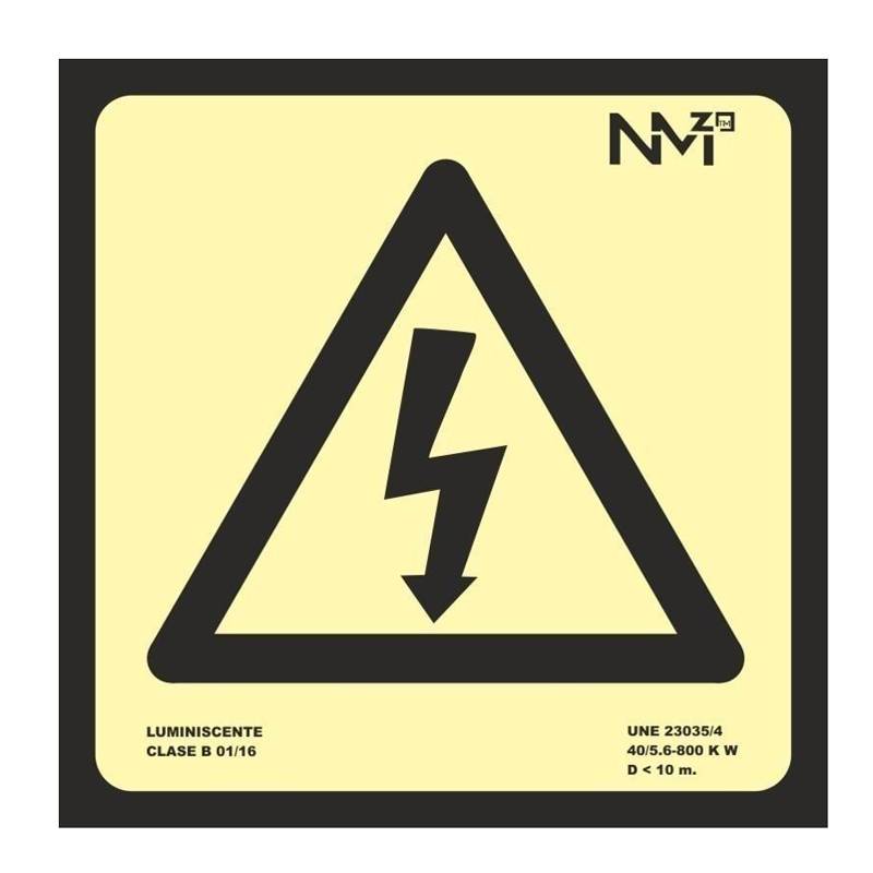 SEÑAL RIESGO ELECTRICO FOTOLUMINISCENTE PVC CLASE B