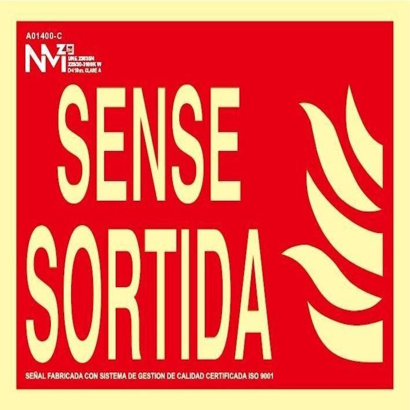 SEÑAL SENSE SORTIDA FOTOLUMINISCENTE PVC CLASE B