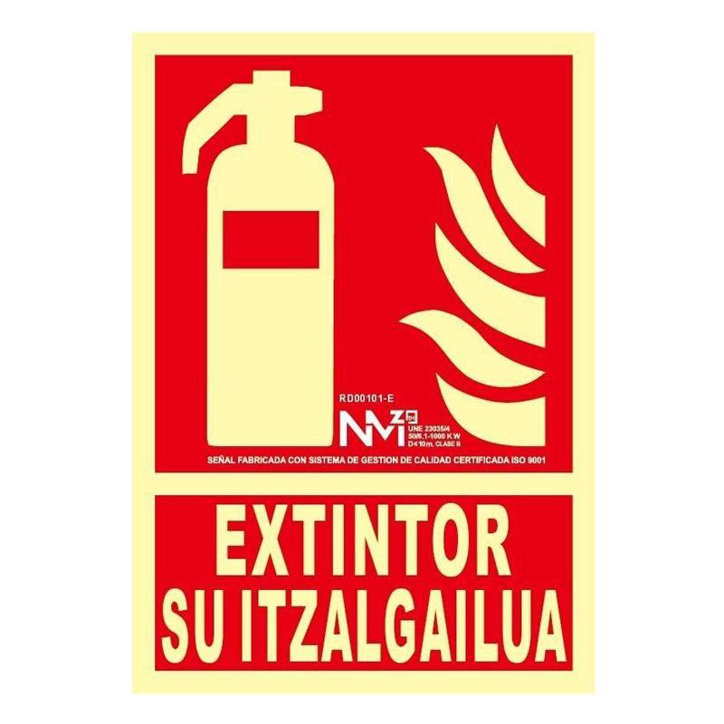 SEÑAL EXTINTOR SU ITZALGAILUA FOTOLUMINISCENTE PVC CLASE B