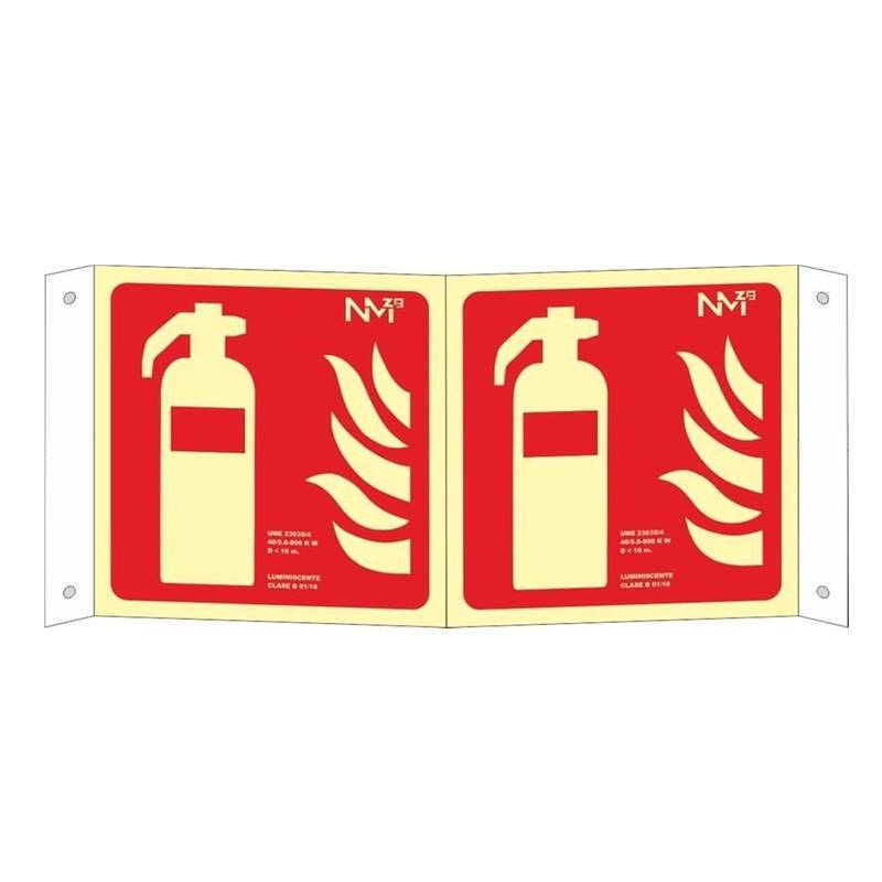 SEÑAL EXTINTOR DE TIPO PANORÁMICO FOTOLUMINISCENTE