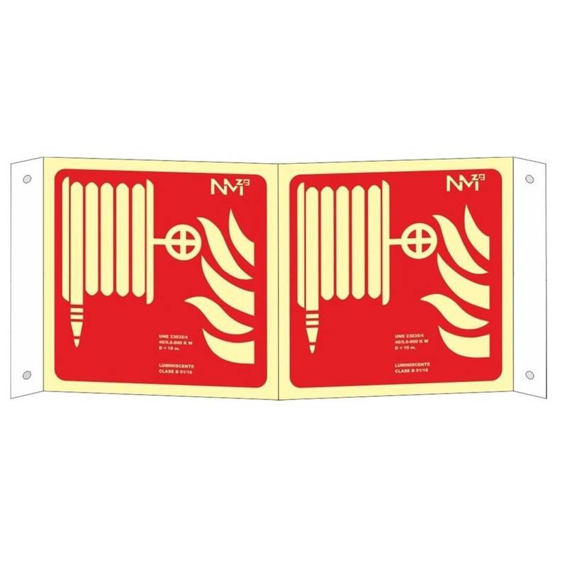 SEÑAL BOCA DE INCENDIO DE TIPO PANORÁMICO FOTOLUMINISCENTE