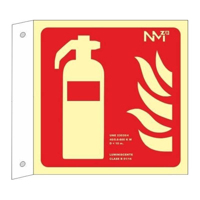 SEÑAL EXTINTOR DE TIPO BANDEROLA FOTOLUMINISCENTE