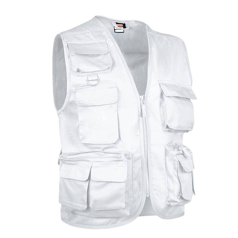 Colete de trabalho estilo Safari com vários bolsos