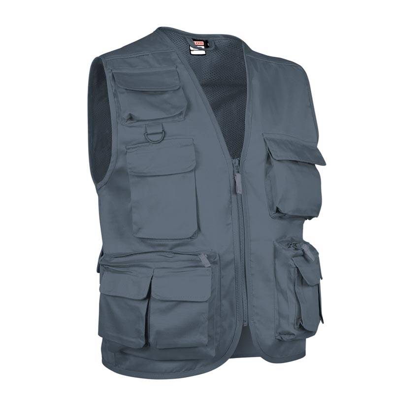 Colete de trabalho estilo Safari com vários bolsos