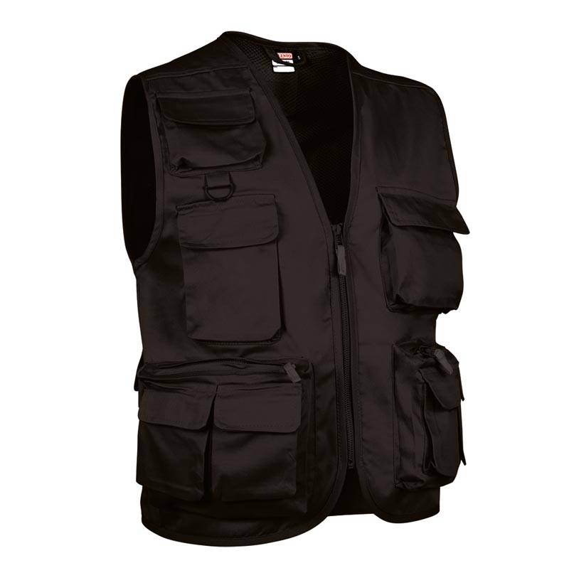 Colete de trabalho estilo Safari com vários bolsos