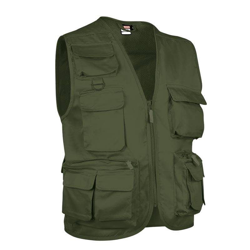 Colete de trabalho estilo Safari com vários bolsos