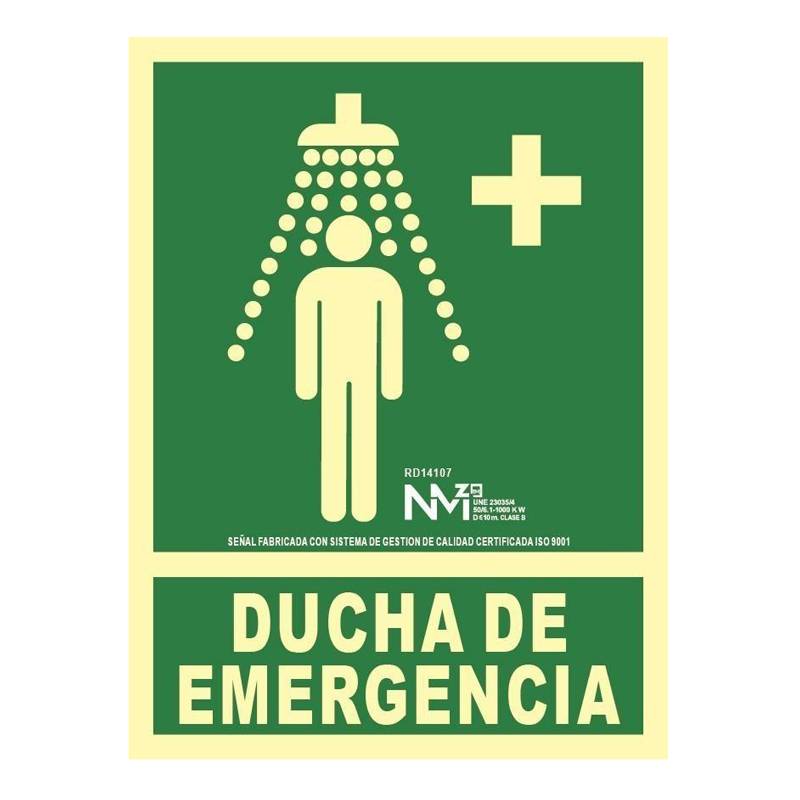 Placa fotoluminescente DUCHE DE EMERGÊNCIA