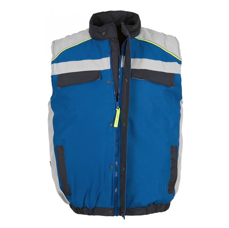 Chaleco acolchado con cierre cremallera combi 3 colores, vivos reflectantes.