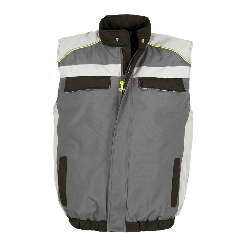 Chaleco acolchado con cierre cremallera combi 3 colores, vivos reflectantes.