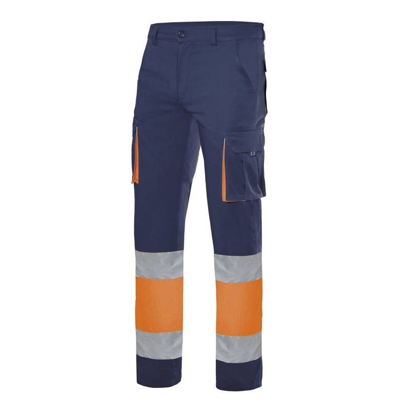 Pantalón multibolsillos bicolor tejido Strech