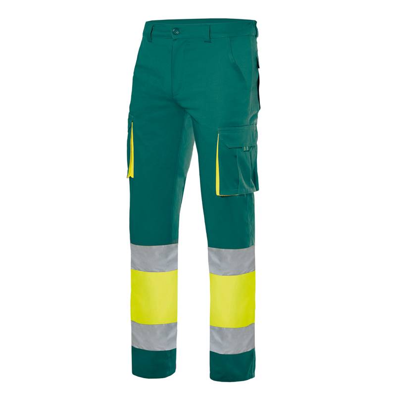 Pantalón multibolsillos bicolor tejido Strech