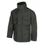 Parka amovível com forro de lã e debrum refletor. 100% poliéster.