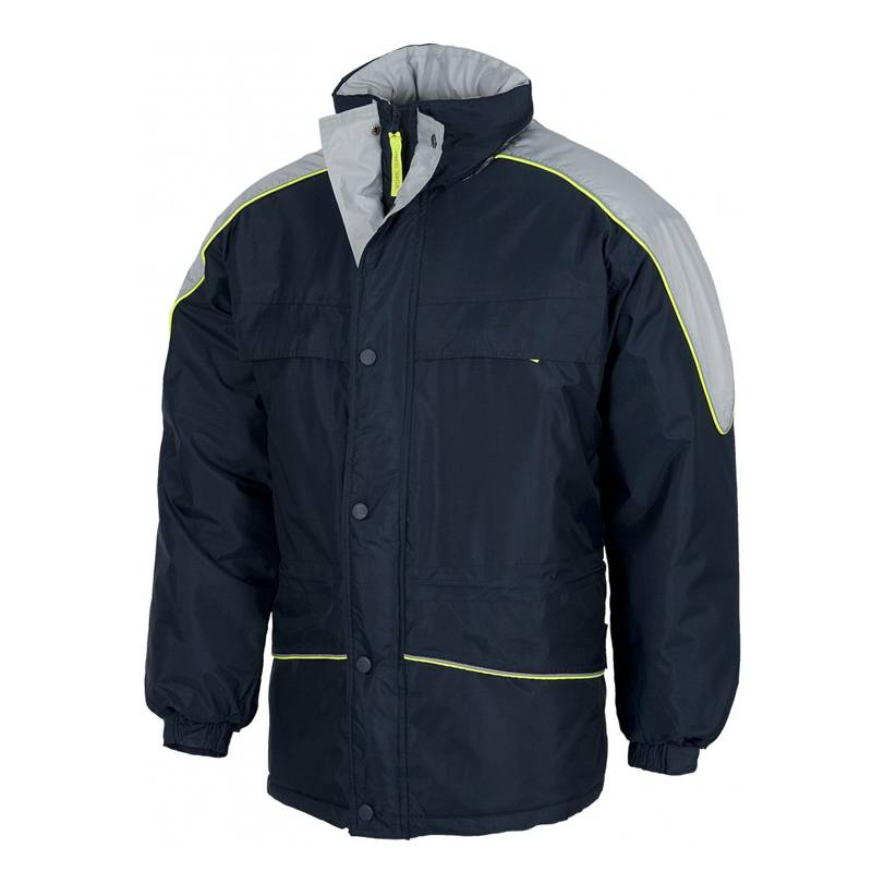 Parka combinada acolchada con vivos reflectantes.