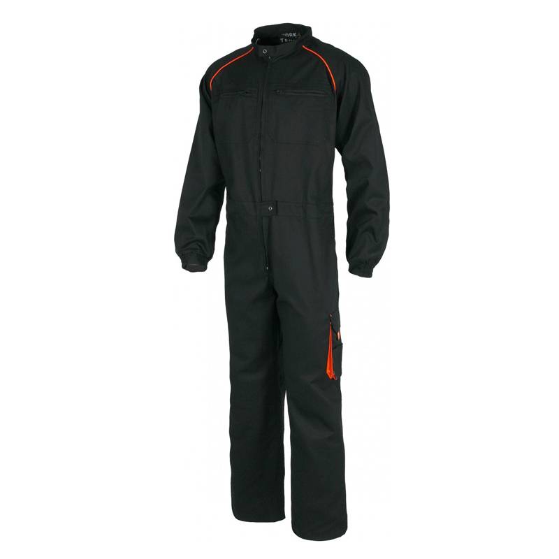 Buzo recto con cuello de tira y detalles combinados.