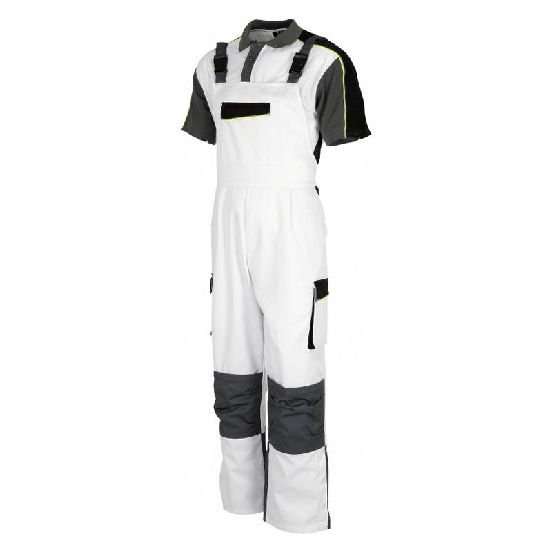 Peto, media espalda cubierta. Tirantes con elástico, hebillas automáticas.