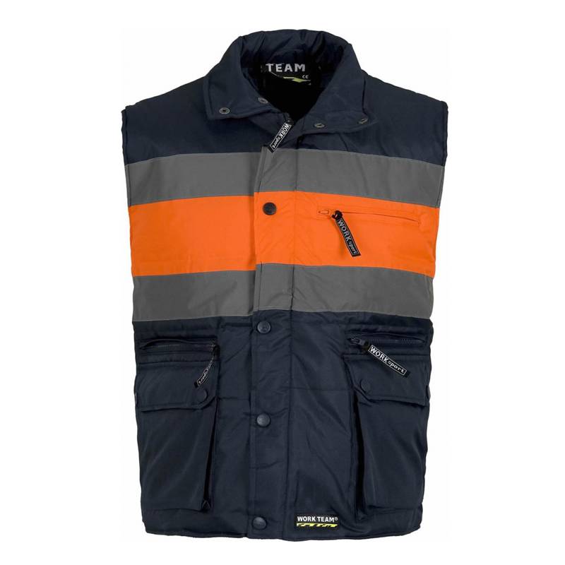 Chaleco acolchado combinado multibolsillos A.V.