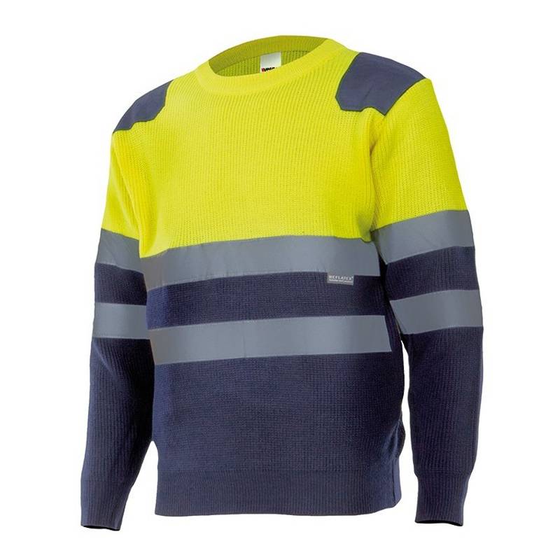Camisola de trabalho bicolor com riscas refletoras