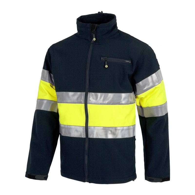 Chaqueta SoftShell combinada en alta visibilidad