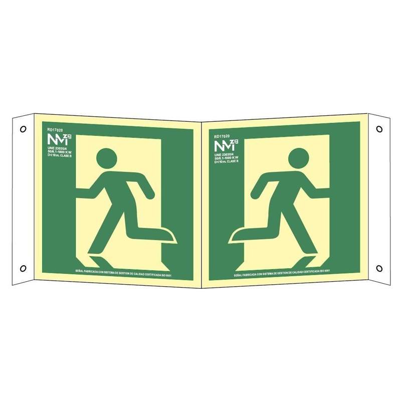 Señal fotoluminiscente SALIDA DE EMERGENCIA PANORÁMICA