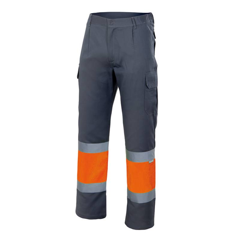 Calças bicolores multibolsos refletoras Velilla 157