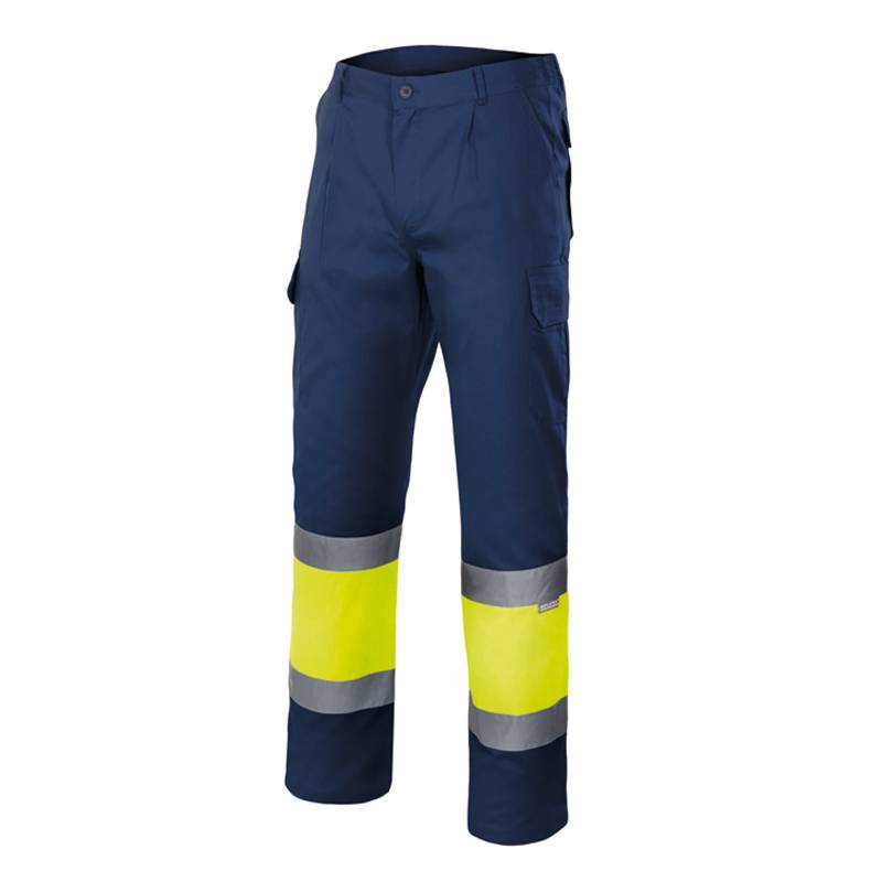Calças bicolores multibolsos refletoras Velilla 157